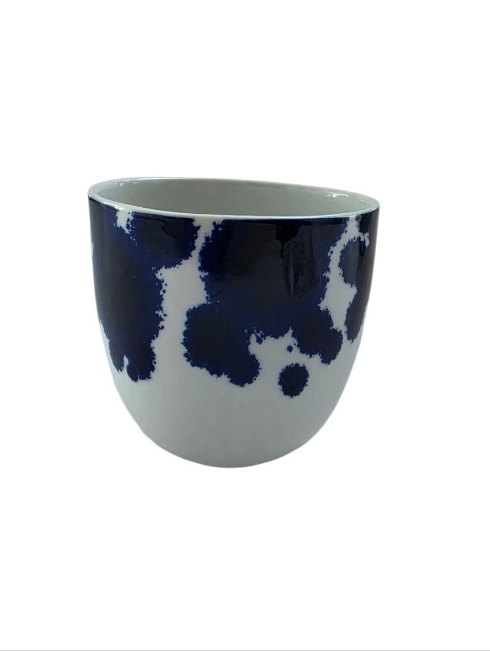 Paola Navone Designer Blue White Ceramic Vessels Made in Portugal Set of 2 - Picture 3 of 6